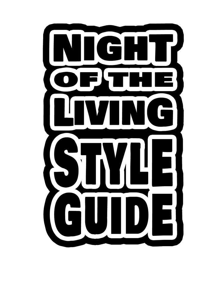 Zombie wearing a T-shirt labelled 'Style guide'